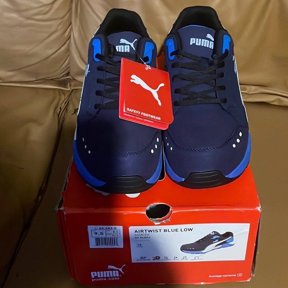 Puma Safety Work Boots FootWear “AirTwist Blue Low- Men’s Size 9.5 Brand New